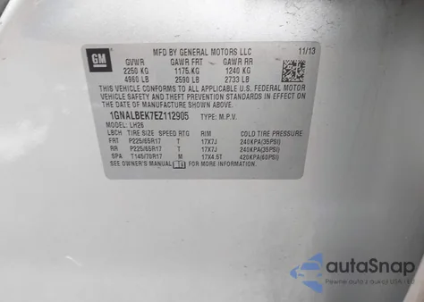 2014 Chevrolet Equinox 1Lt from USA, damaged, VIN 1GNALBEK7EZ112905